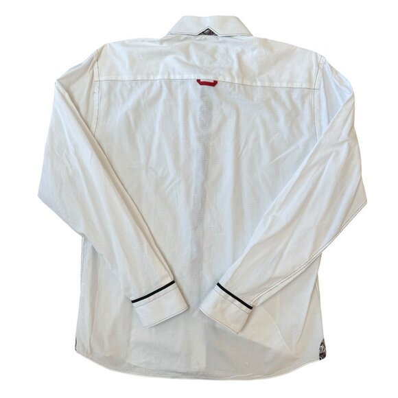 NWOT 7 Downie St Button Down Shirt Mens Size 5 Large Flip Cuff Textured White - Picture 3 of 10